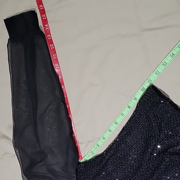 Black Shiny button down top - Picture 5 of 6